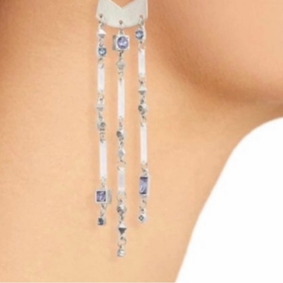 NWT Kendra Scott RARE & Retired Corza Earrings Silver Mix STUNNING! - Picture 2 of 15